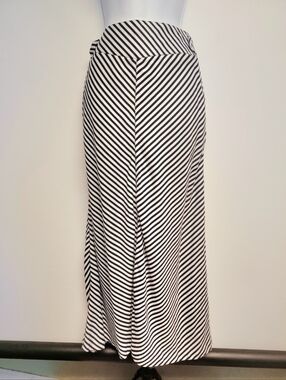 Navy Blue and White Striped High waist Maxi Skirt Size 12